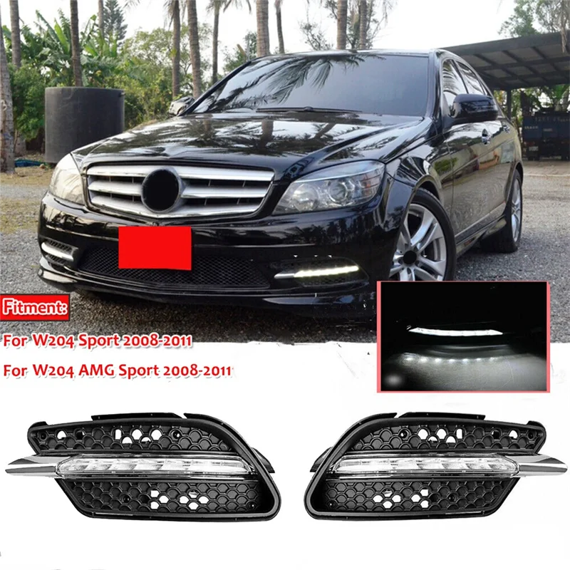 Car LED Fog Lamp DRL Daytime Running Light for Mercedes Benz W204 C Class C300 2008-2011