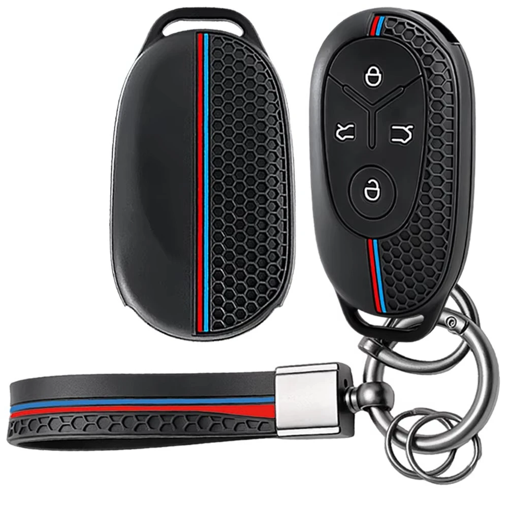 Silicone Key Cover Case Shell Keychain For Geely EX2 GEOME Galaxy 2025 Light Star Wishes Exploration Youth Version Accessories
