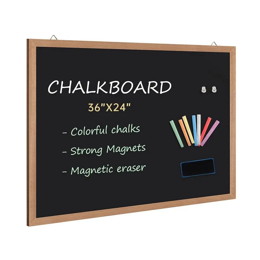 

Chalkboard for Wall 36x24 Inch, Large Blackboard with Natural Wood Frame for Home, Office, Classroom, Kitchen or Kids