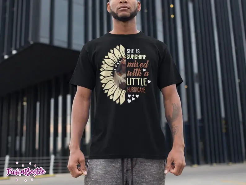 إنها أشعة الشمس مختلطة مع إعصار قليلا عباد الشمس تي شيرت تقليدي قميص عباد الشمس قميص الزهور البرية قميص النسوية #4