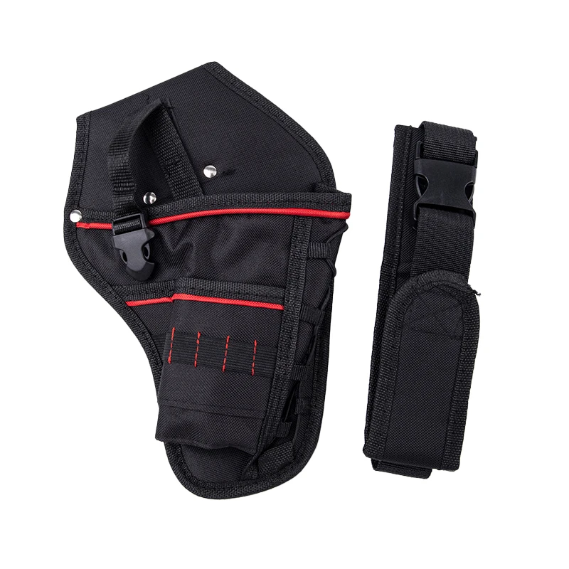 

Heavy Duty Electrician Tool Bag Bit Holder With Belt Waist Drill Storage Pocket