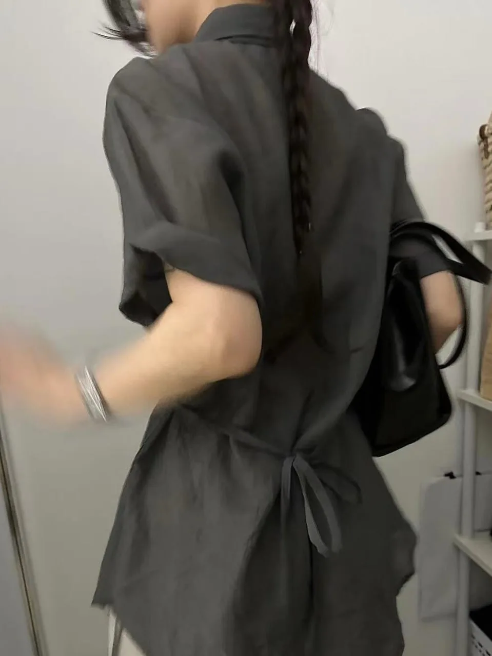 Slimming Effect Summer Design Ba Strap irt Women's Faion + Earlet Lace Curtain Set ort Sve  Collar Regular Fit