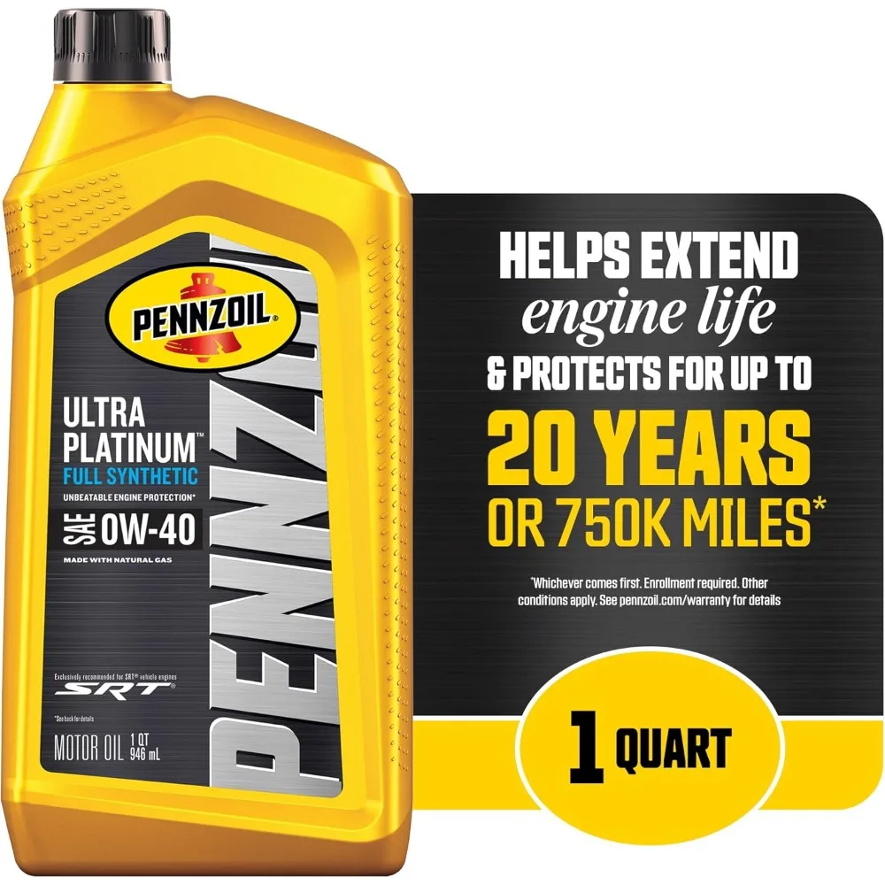 Ultra Platinum Full Synthetic 0W-40 Motor Oil, 1 Quart (6 Pack)