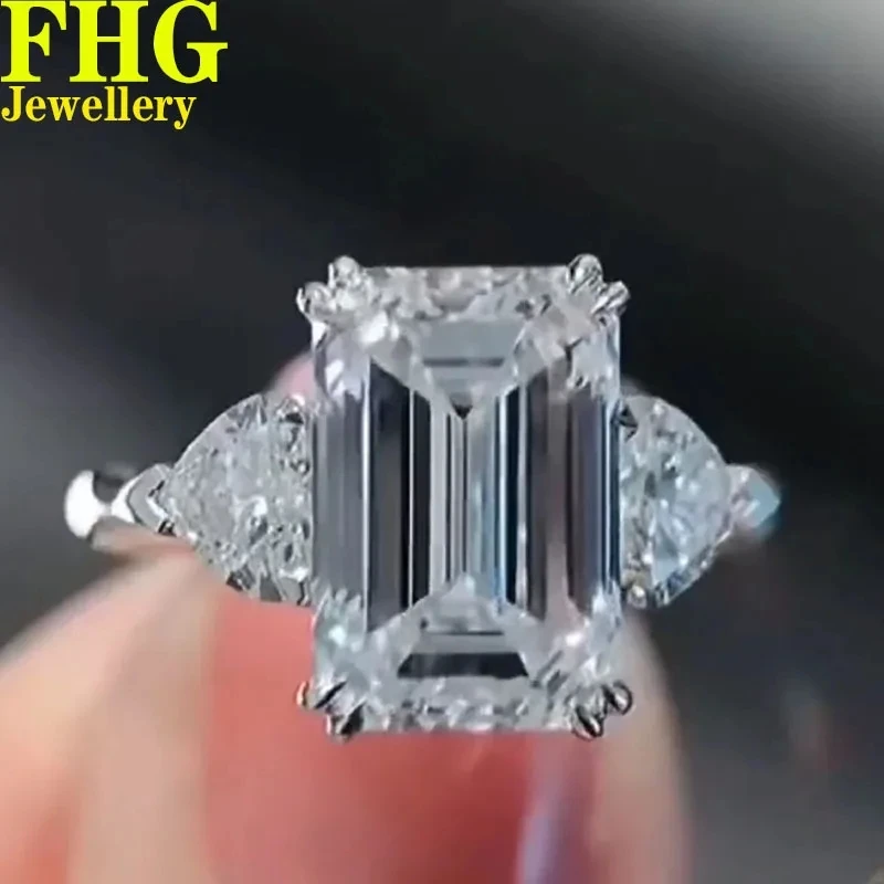 

1 2 3 4 5Carat Au417 10K White Gold Ring Emerald shape DVVS1 Moissanite Diamond Ring Luxury Women Wedding Party Engagement