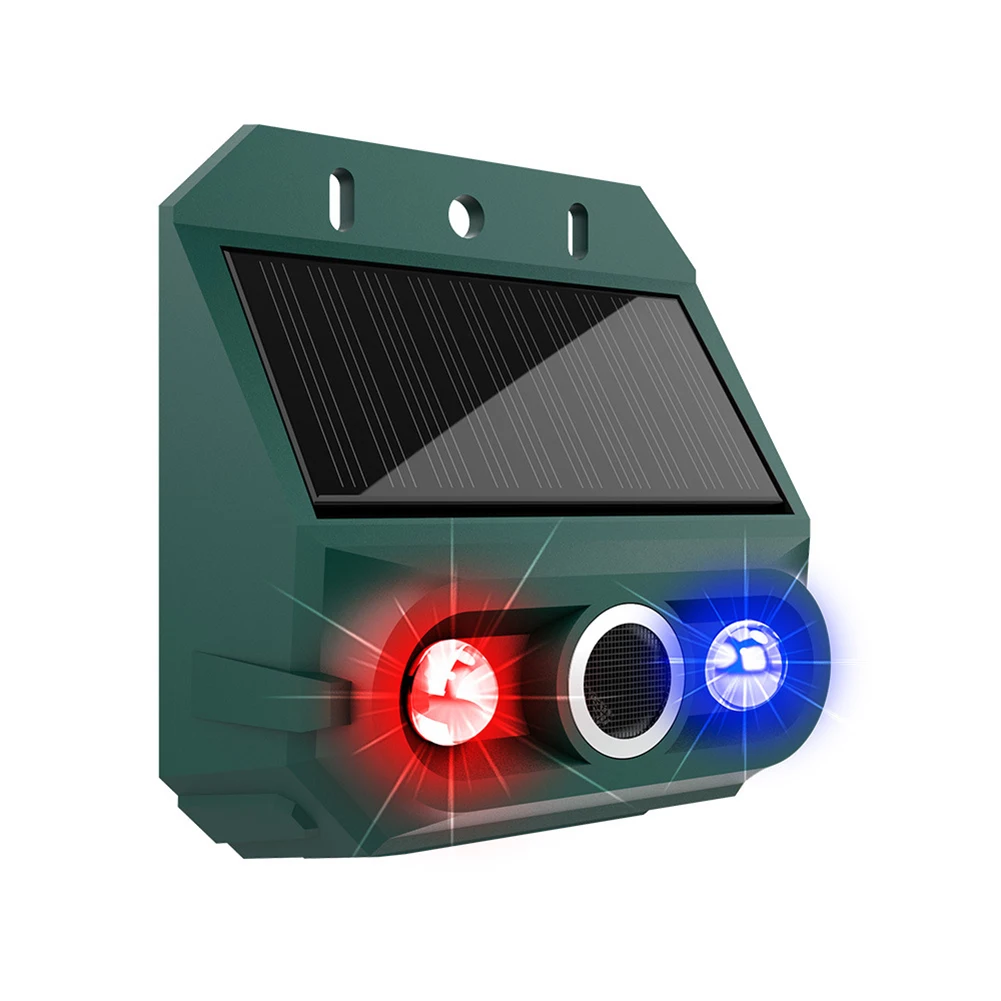 Solar Motion Sensor Sound Light Alarm With Flashing LED For Outdoor Farm Garden Security Animal Deer Dog Repeller Device