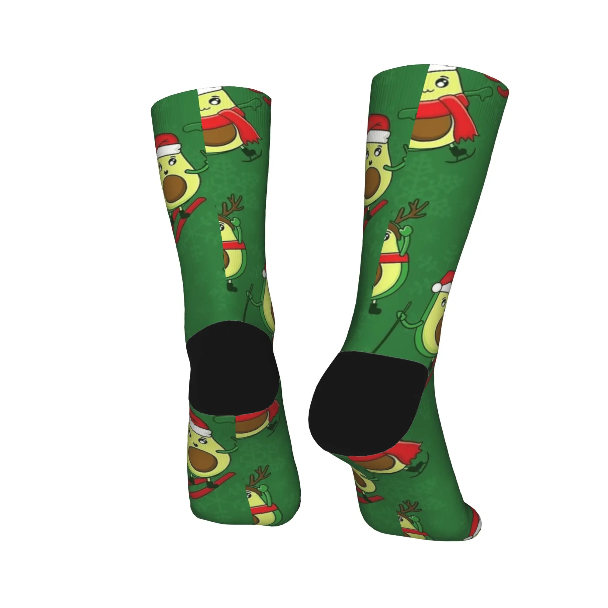 Mulheres meias masculinas feio natal abacate esqui flocos de neve meias antiderrapantes meias de alta qualidade outono design gótico meias de ciclismo