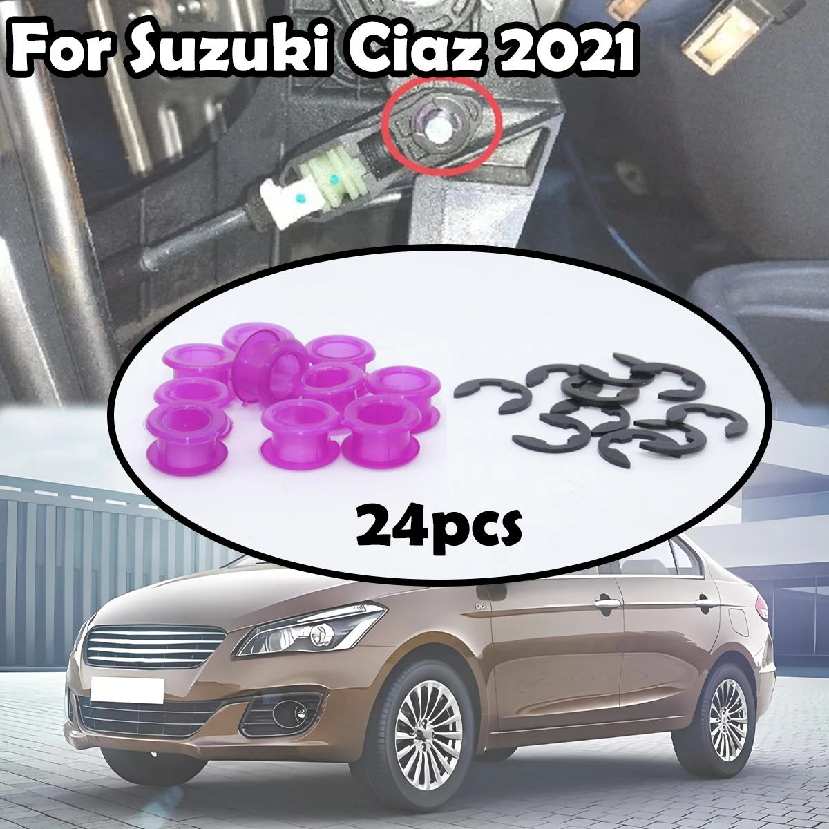 24pcs Gear Shifter Cable Linkage Bushing Sleeve For Suzuki Ciaz 2021 Both Ends Grommet Fix Durability Repair Kit Car Accessories