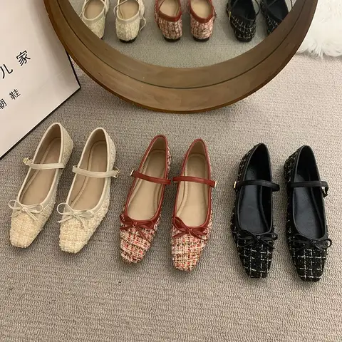 우아한 로퍼, 버클 소프트 솔 메리 제인 싱글 슈즈, 라운드 토 할머니 플랫 슈즈, 여성 패션, 용수철 가을