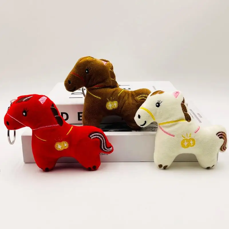 Cartoon knuffel sleutelhanger schattig dierenriem dier paard pop tas hanger verjaardagscadeau