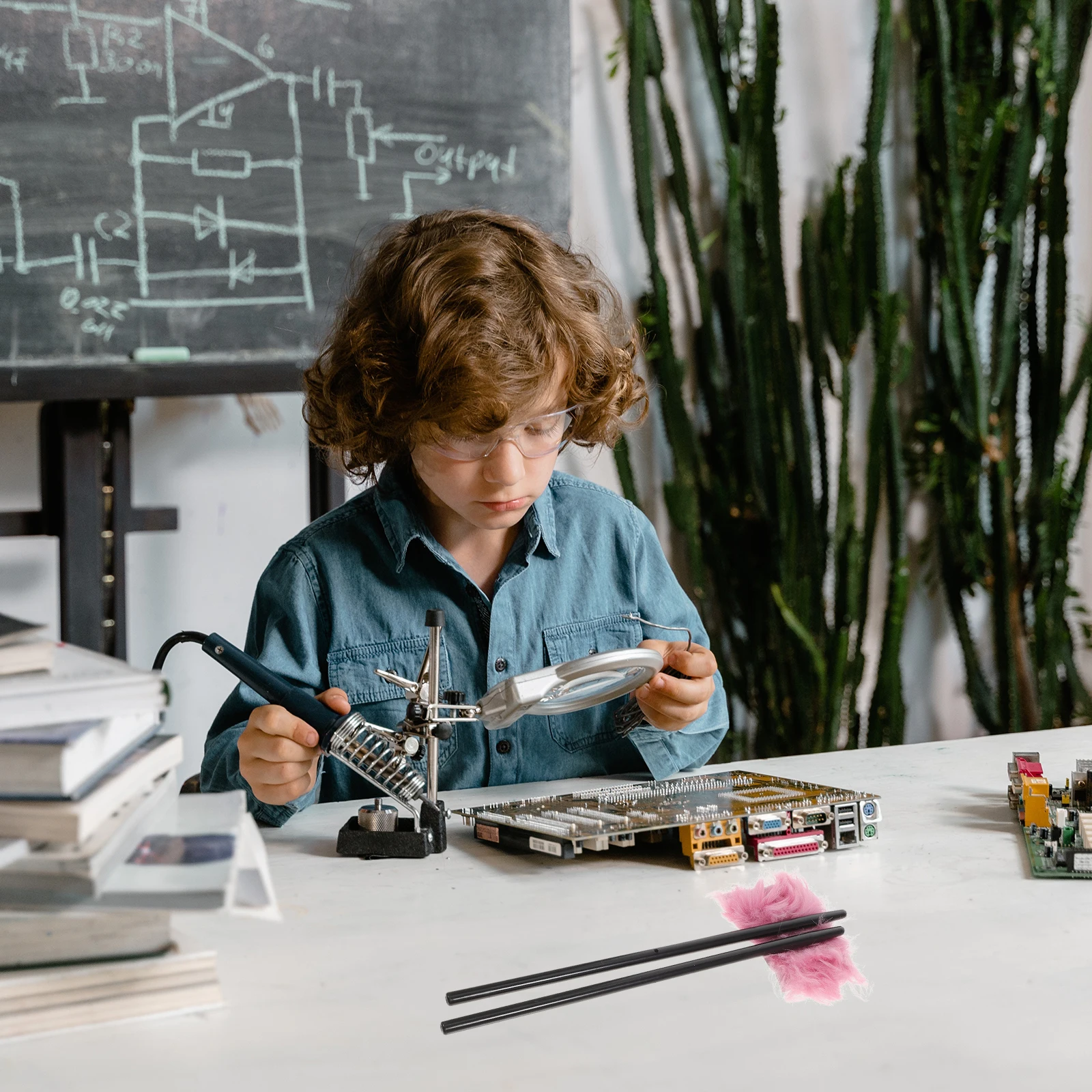 

2 Sets Rubber Friction Rods Static Electricity Experiment Equipment Physics Teaching Aids Science Classroom Tool