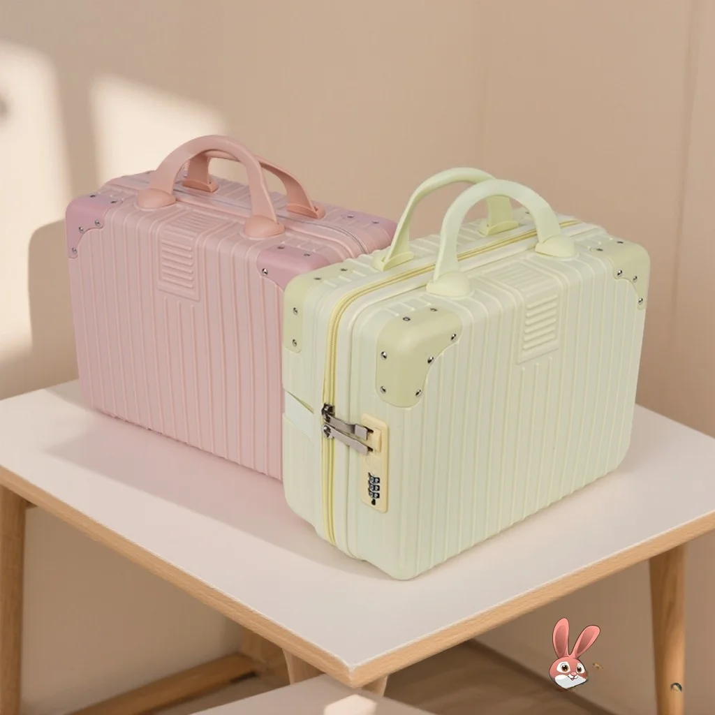 ポータブルハンギングハンドヘルドメイクアップケース4インチ小型トラベルスーツケース化粧品収納ボックスコスメティックオーガナイザーファッショナブルユニセックス