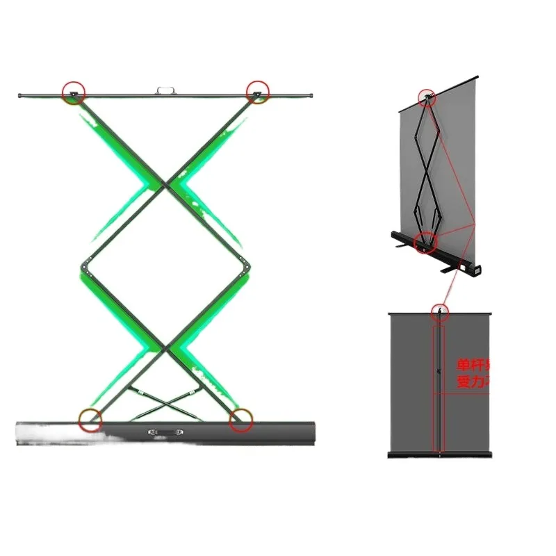 Thickened green curtain, portable liftable floor curtain