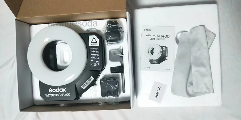 Godox Witstro AR400 400WS Ring Flash Speedlite Light LED Video
