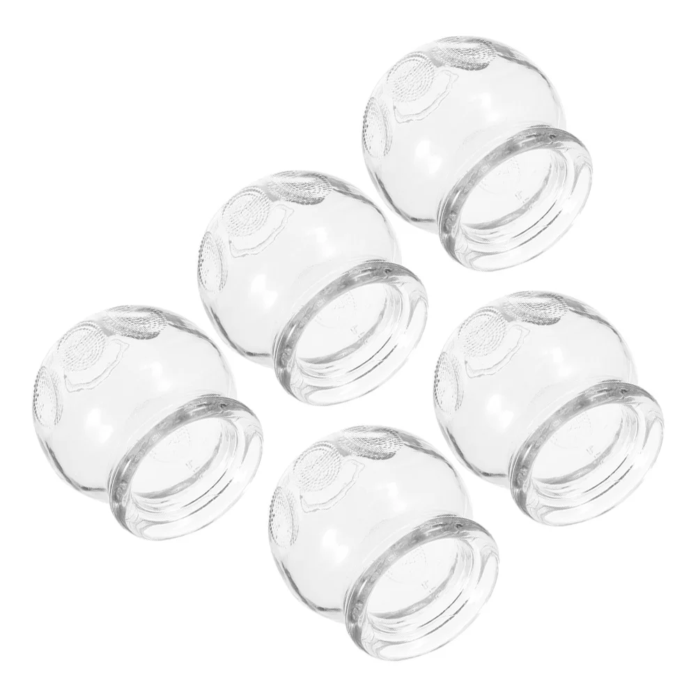 

5 Pcs Chinese Vacuum Cup Blue Goblets Glass Anti Cellulite Cupping Tool Cups for Face