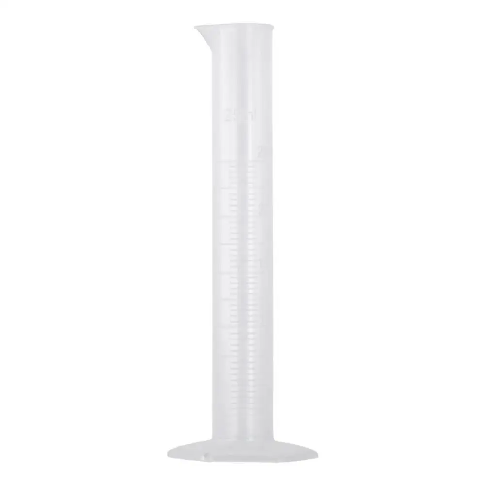 Science Test Tube Beakers Plastic Graduated Cylinder Clear Hex Base Flask 25ml Measuring Cylinder Single Metric Scale