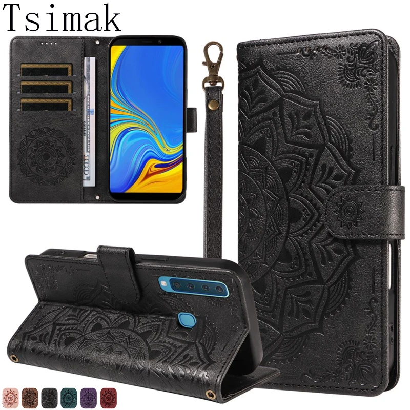 Capa de Couro para Telefone Samsung Galaxy J3 J4 J5 J6 + J7 Prime 2016 A3 A5 2017 A6 Plus A7 A8 A9 2018 On5 On7 Flip Wallet Cover