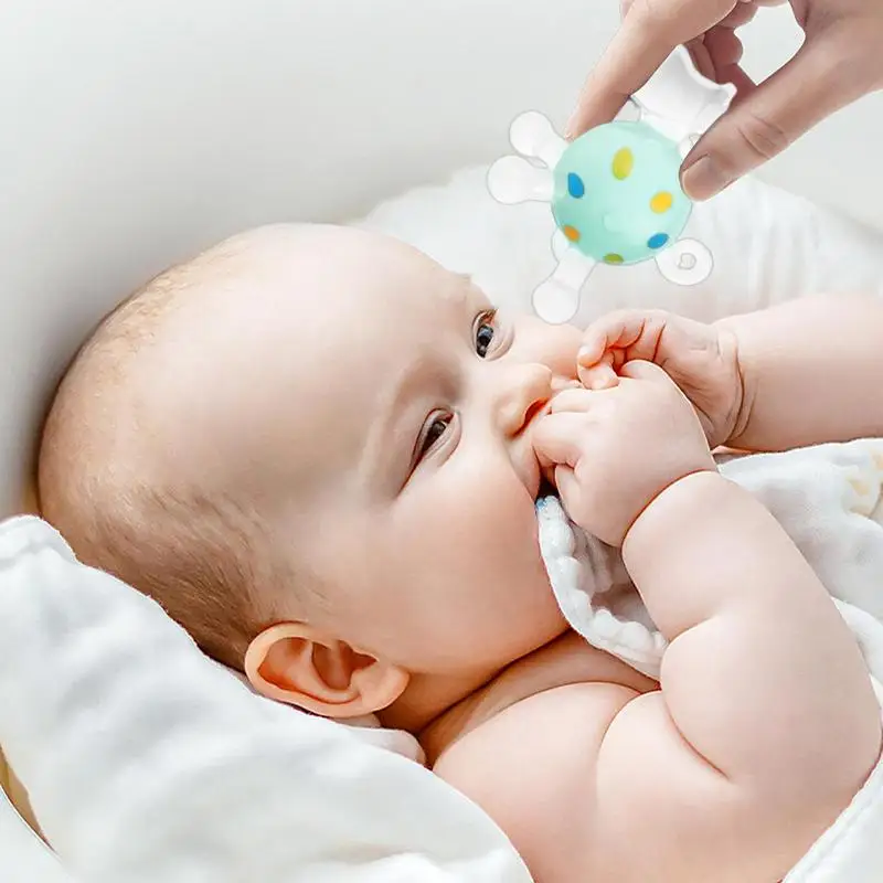 Gryzak grzechotka silikonowe gryzaki dla dzieci z grzechotką łagodzące emocje łagodzą dyskomfort ząbkowania zabawki dla dzieci