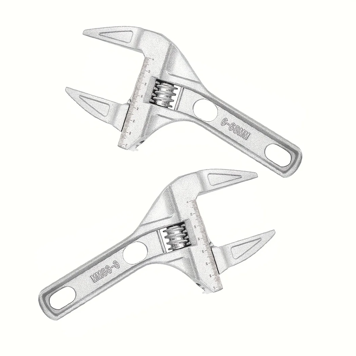 Sehfupoye Adjustable Wrench Large Opening Bathroom Spanner Wrenches Wide Jaw 16-68mm Aluminum Alloy Spanner Wrenches Shank Plumb