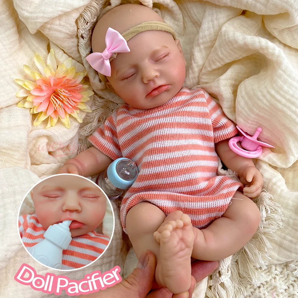 12 Inch Washable Solid Silicone Reborn Doll Super Elastic Realistic Reborn Doll 3D Painted Skin Newborn Handmade Spain Art Doll