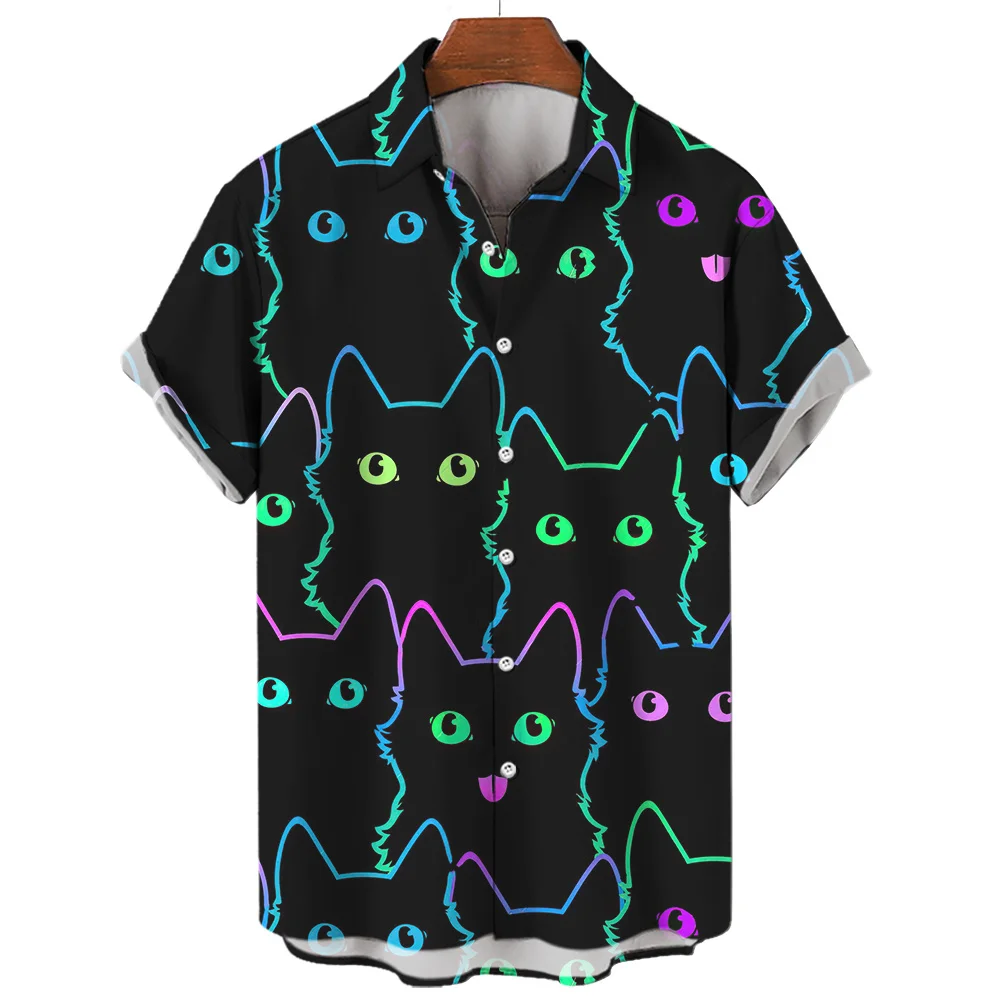 

2025 Devil Horror 3d Print Hawaiian Shirt Men Clothes Loose Breathable Men's Shirts Summer Male Short Sleeve Men's Clothing