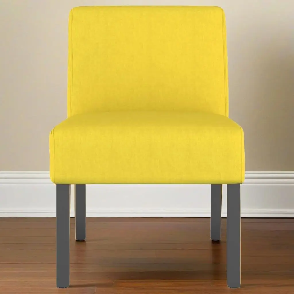 

Light Yellow Fabric Slipper Chair – Cozy Modern Accent Seating for Living Room & Bedroom