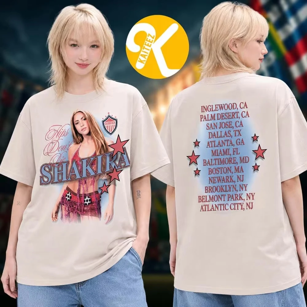 Shakira Las Mujeres Ya No Lloran 2026 World Tour Merch T-Shirt Unisex Short Sleeve Latin Singer Fan Gift Streetwear Apparel