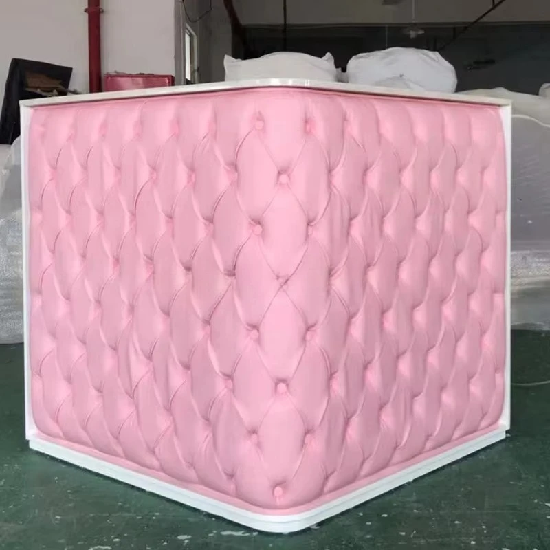Pink reception desk Modern design Small reception with storage Hot sale Mini reception desk