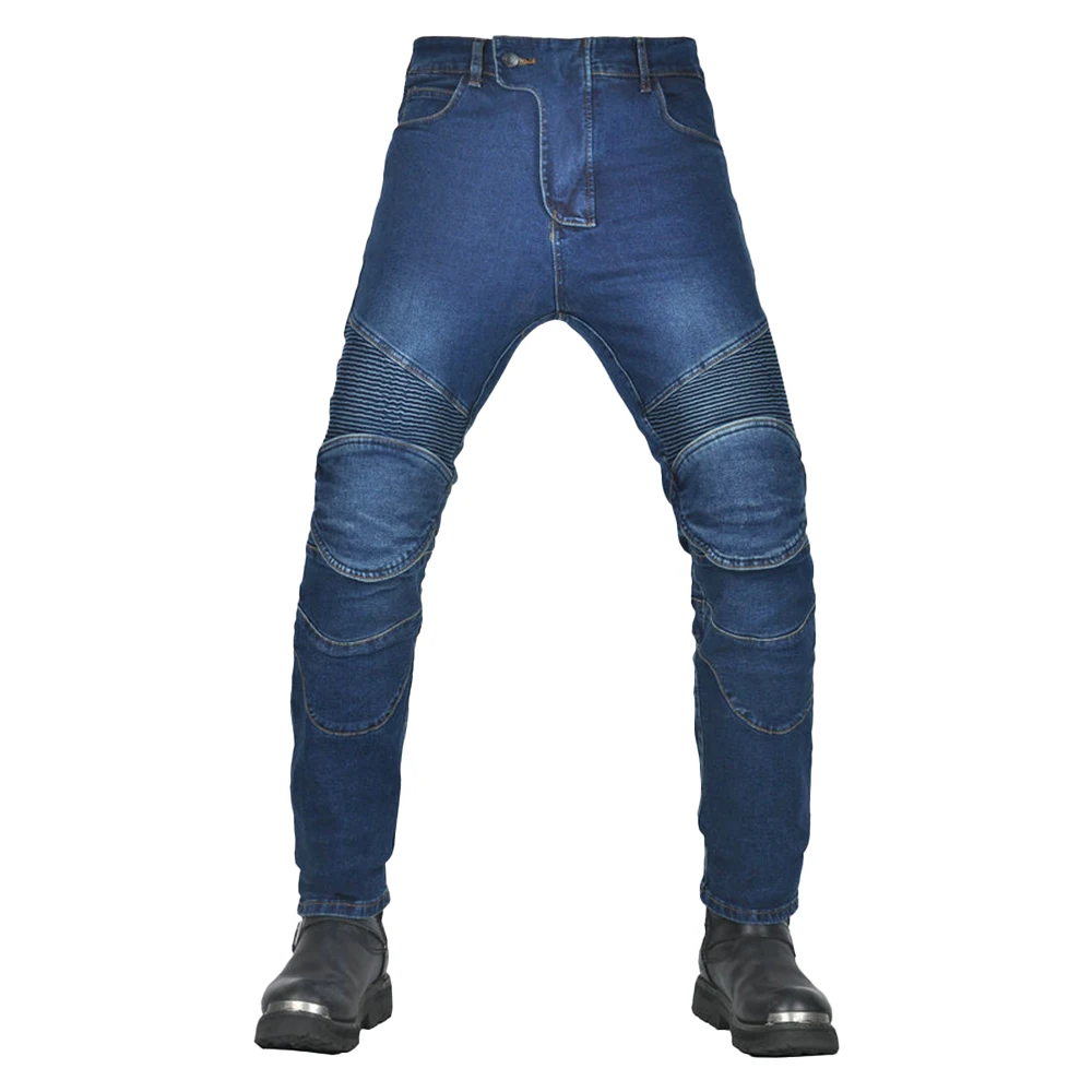 New Motorcycle Men Cycling Trousers Protective Pants Black Blue Classic with Knee Hip Pads Racing Pants Motorbike Riding Jeans