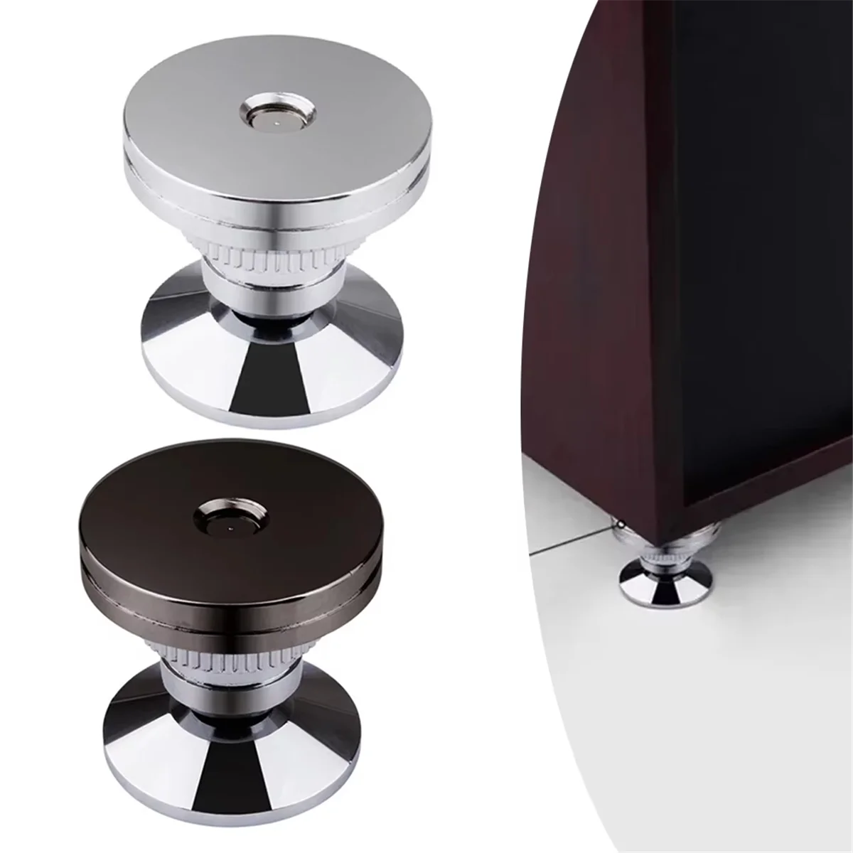 A07I 4 PCS 28x25mm Speakers Stand Feet Foot Pad Pure Copper Loudspeaker Box Spikes Cone Floor Foot Nail Silver