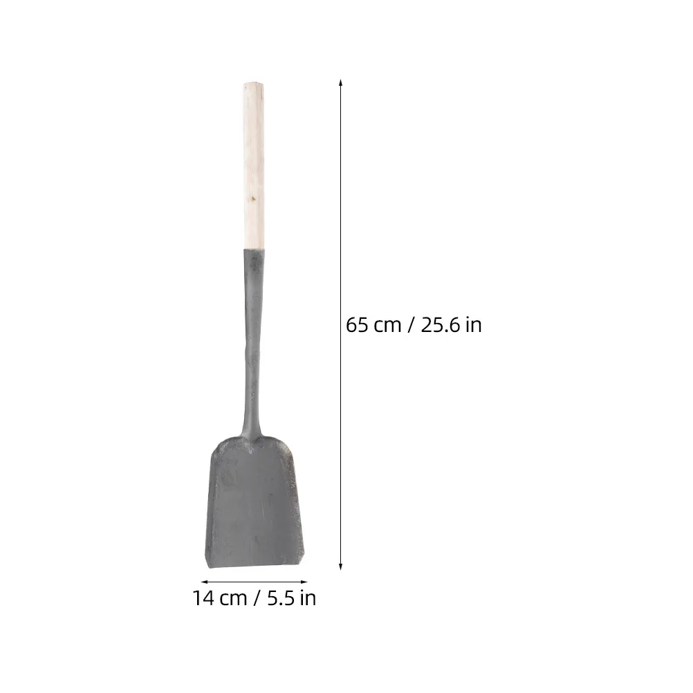 Fireplace Ash Shovel Long Handle Sturdy Iron Blade Ergonomic Wooden Grip Ideal for Stove Kitchen Coal Ash Cleaning Scoop Use