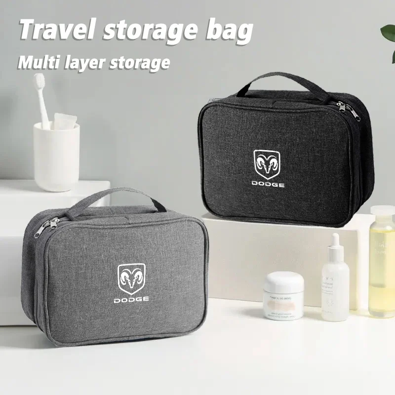 Портативная дорожная сумка для кабеля с логотипом автомобиля, сумка для хранения USB-зарядного устройства для Dodge Challenger Charger Journey Ram Durango SRT Dart Journey