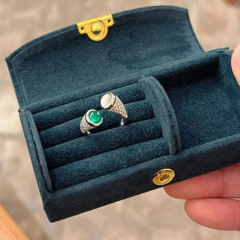 

DIY Display Arch Velvet Jewelry Case Portable Jewelry Storage Box Anti-oxidation Light Organizer Case for Earring Rings Necklace
