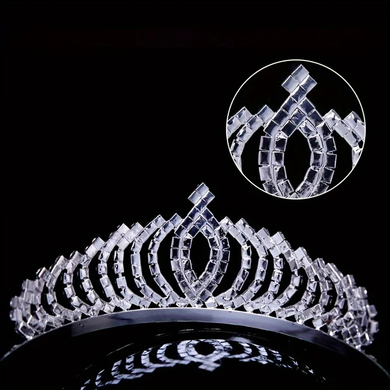 1Pc Royal Princess Headband, Full Rhinestone Crown with Comb, Bridal Wedding Birthday Banquet Hair Accessories, Stylish Princess Style, 4.92x1.77 inches, Ladies Special Occasion Jewelry Accessories Weddings and Birthday Celebrations view 5