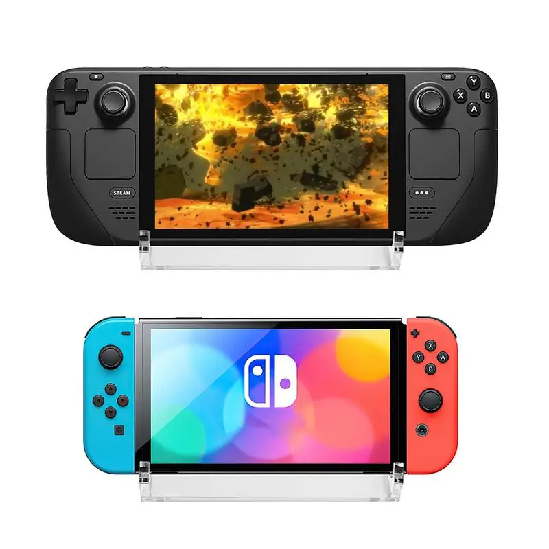 Universal Portable Desktop Stand Base Acrylic Organizer For Steam Deck Game Console Holder Cell Phone Support Bracket Accessory