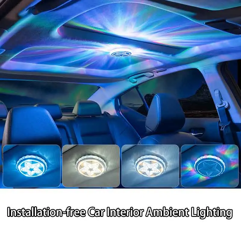 Installation-free Car Roof Interior Ambient Light LED Car Dazzling Ambient Light Creative Caravan Decoration Light Reading Light