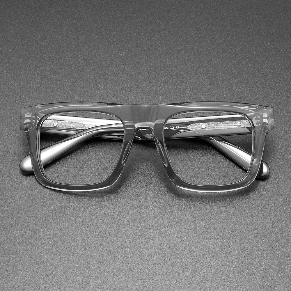 

High Quality Design Johnny Depp Large Square Sunglasses Luxury Retro High Quality Acetate Optical Spectacle Frame Male Clear Len