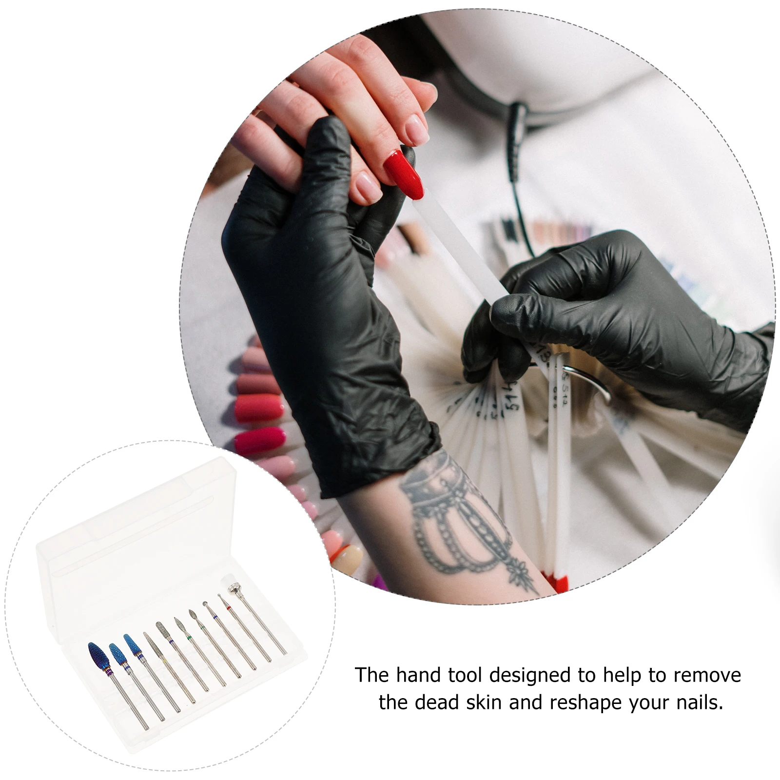 10個入りプロ用ネイルドリルビットタングステン鋼キューティクルマニキュアペディキュア研磨ヘッド、ポリッシュ、リシェイプ、角質除去用