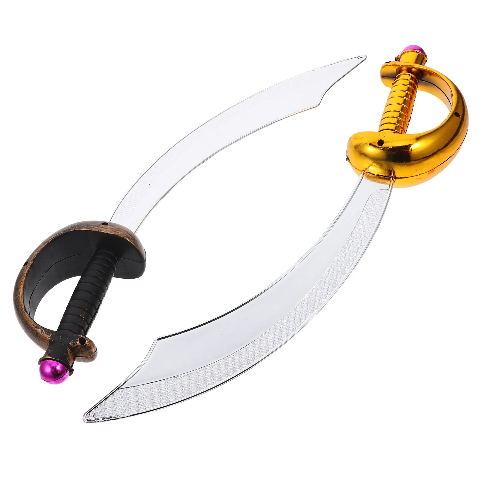 2 قطعة سيوف القراصنة البلاستيكية للأطفال سيوف القراصنة تصميم واقعي خفيف الوزن التظاهر اللعب زينة حفلات الهالوين دعامة السيف #3