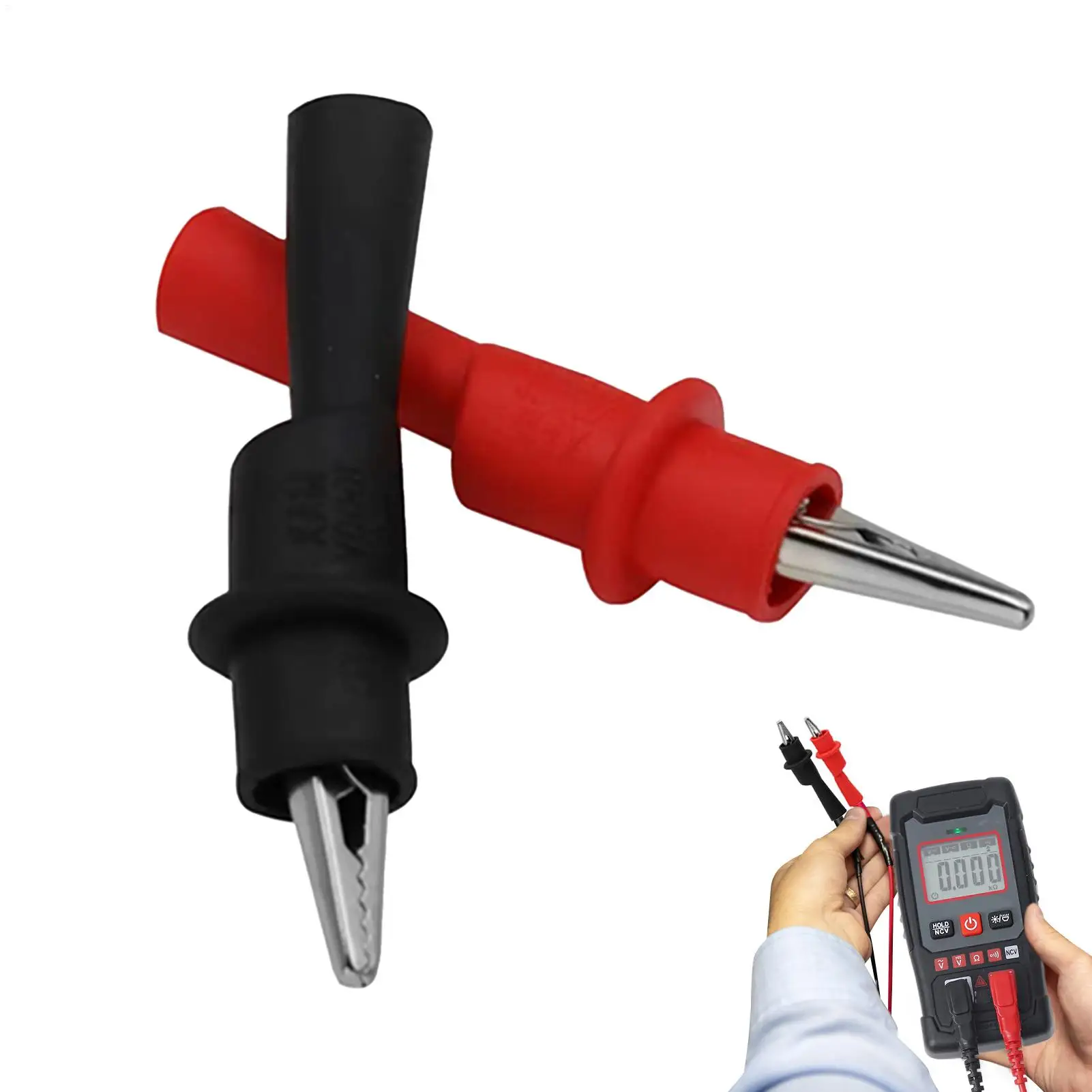 Multimeter Leads Voltage Detector Device Connector Clamps Multimeter Test Clips for Industry Fieldwork Outdoor Home Workshop