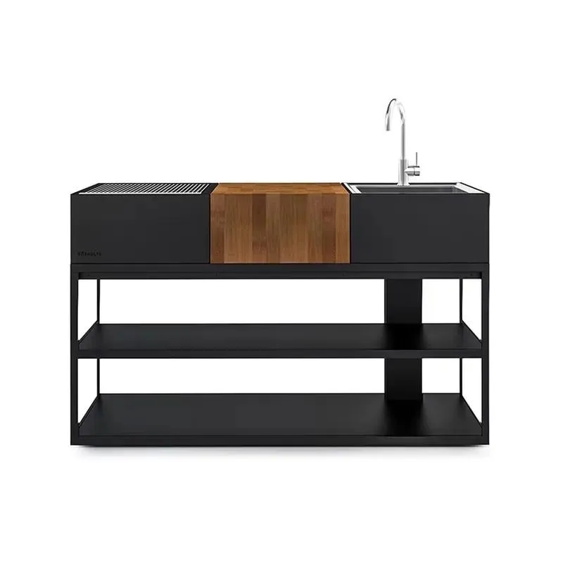 for Modern Modular Design Black Brick Kitchen - Outdoor