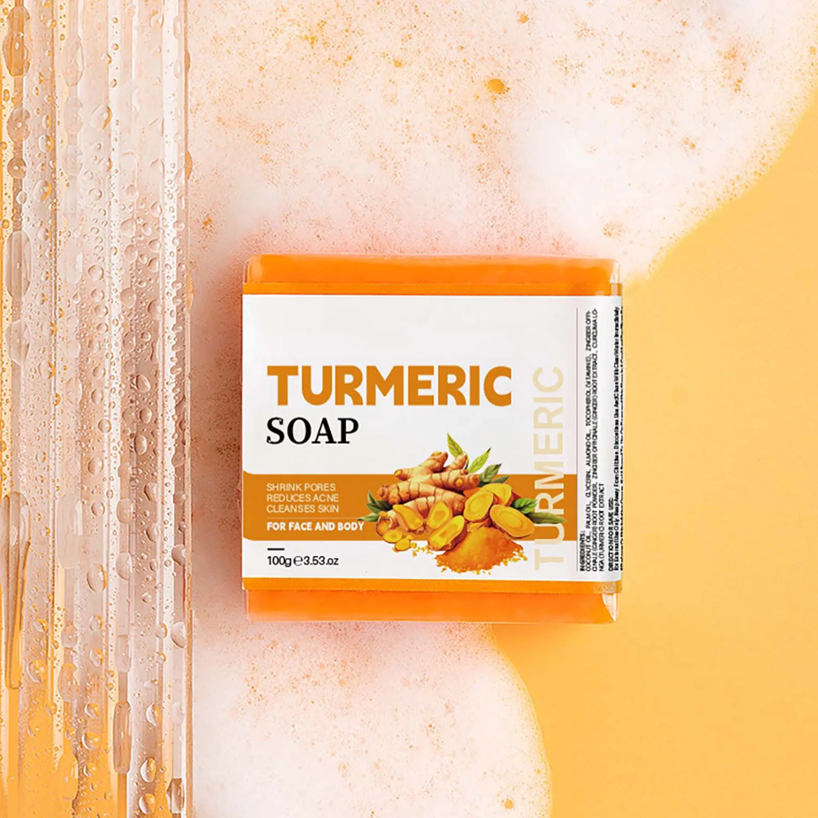 Hand Made Turmeric Soap Turmeric Kojic Acid Glow Soap Brightening And Whitening Skin Deep Cleansing Soap Skin Care Beauty 100g