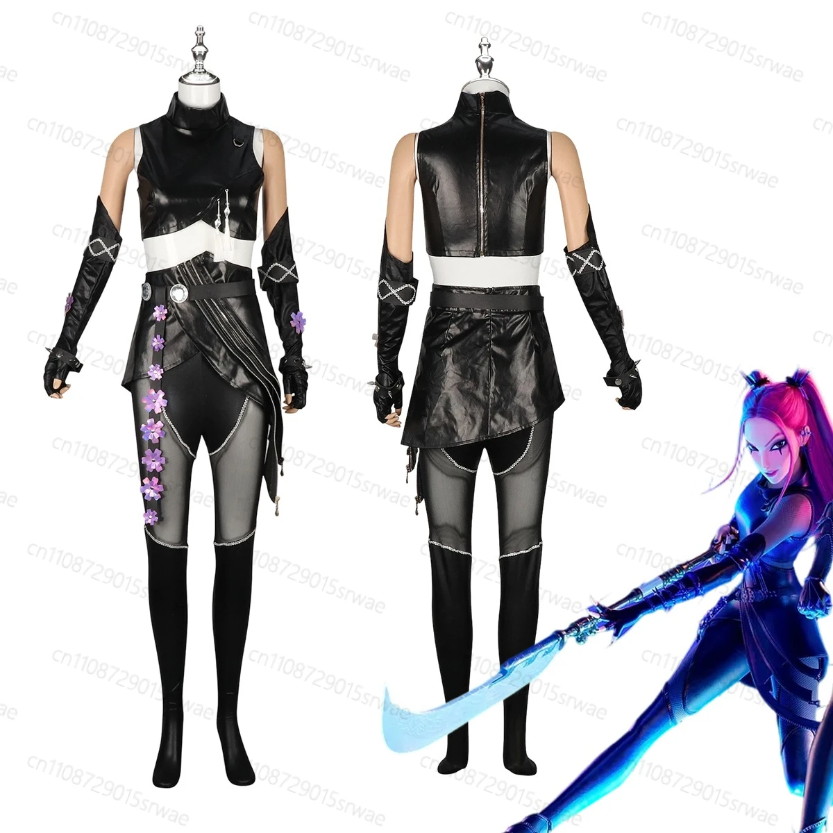 

Kpop Demons Hunters Mira Cosplay Costume Black Leather Bodysuit Group Idol Roleplay Halloween Carnival Suit Pants Belt Gloves