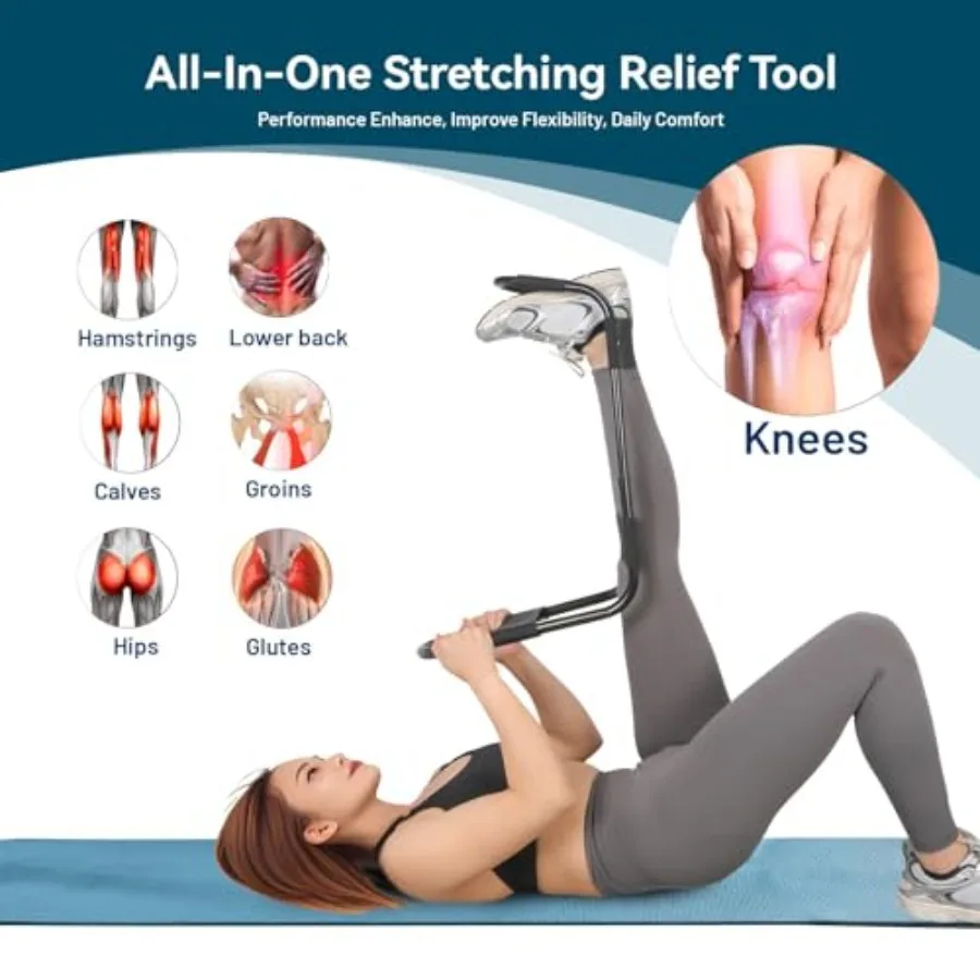 Hamstring Stretcher, Knee Extension Device, Lower Back, Hip and Calf Stretching