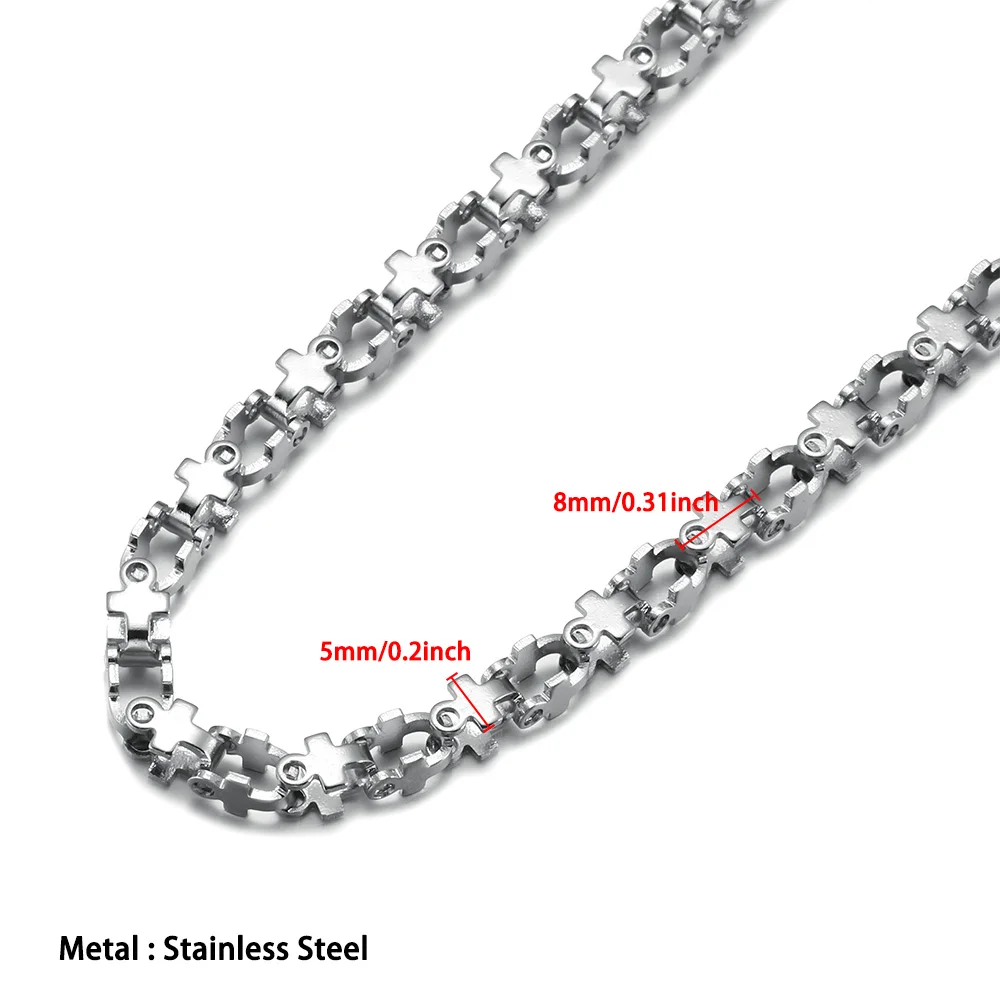 قلادة من الفولاذ المقاوم للصدأ للرجال والنساء ، قلادات الرقبة الفضية اللون ، الأزياء والمجوهرات ، هدية الحزب ، طول 16 ، 20 بوصة