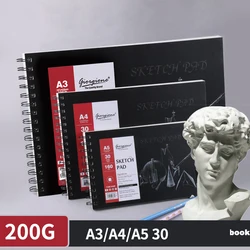 a3/a4/a5 sketch paper 30 sheets of painting book professional color lead book paperback 160g spiral sketchbook