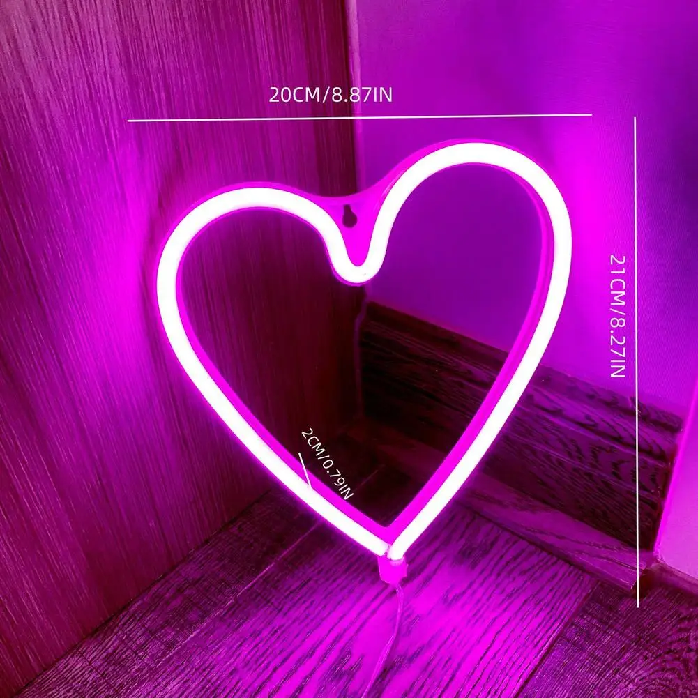 5v Led Neon Light Love Shape For Wedding Party Proposal Birthday Confession Scene Layout Valentine's Day Home Decoration