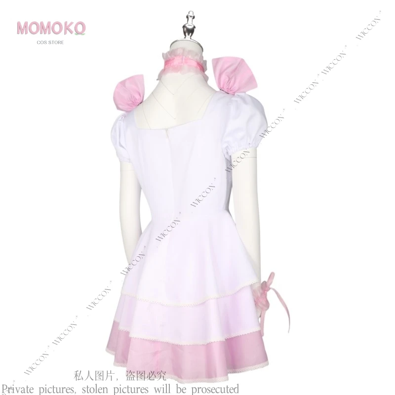 Kinomoto Sakura Anime Cosplay Costume Wig Shoes Pink White Dress Lolita Woman Kawaii Birthday Party Suit Sakura Card Bustle