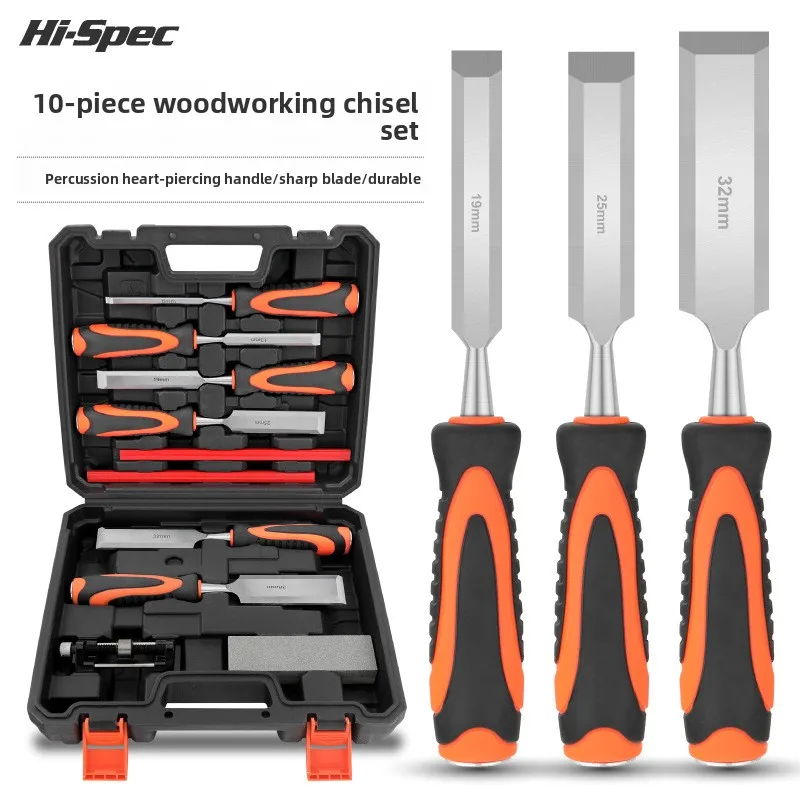 Hi-Spec Woodworking Chisel Set Flat Chisel Flat Gouge Chisel Knife Grooving Tool Kit Carpenter Wood Carving Hand Tools