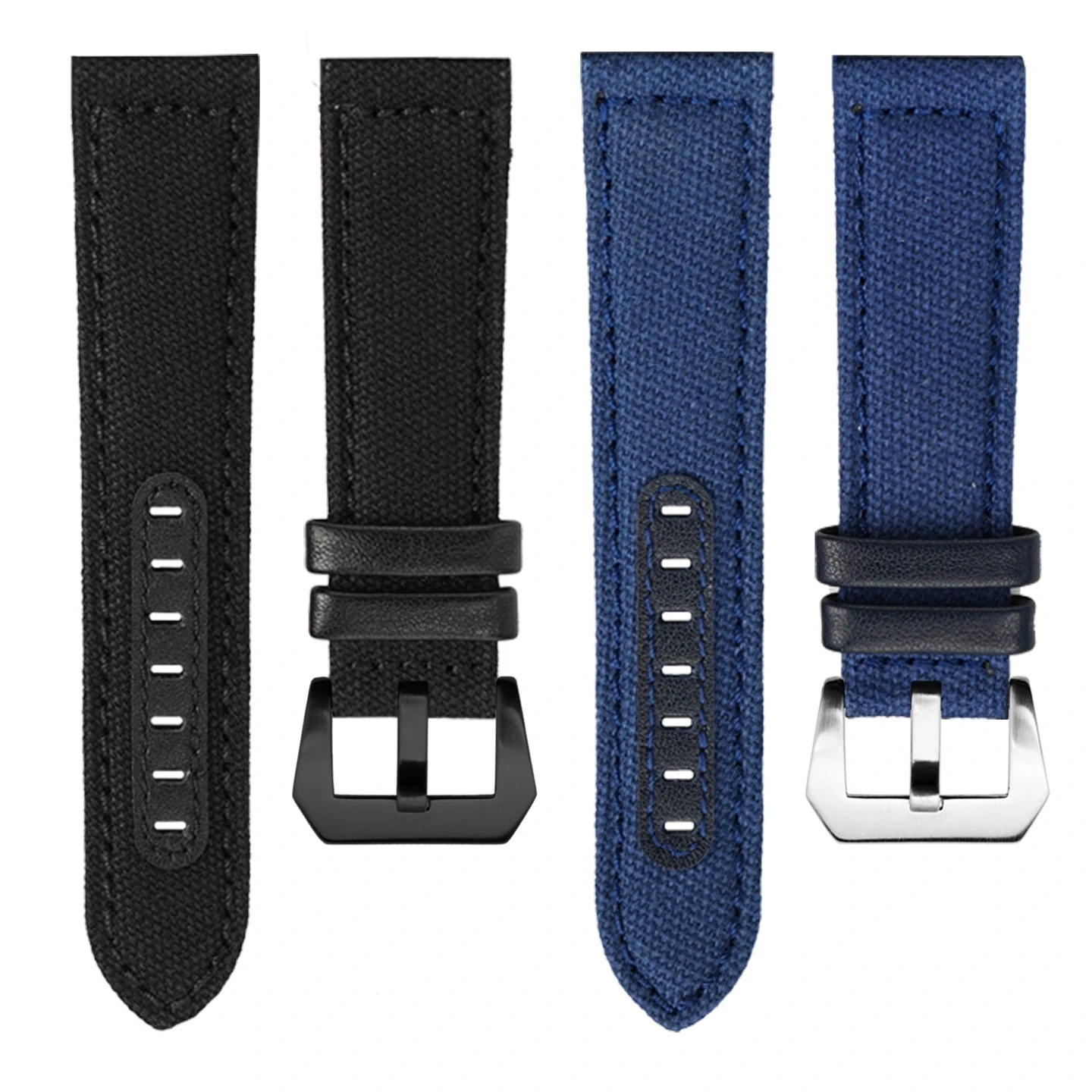 Thickened canvas watch strap for Panerai Luminor series PAM111 441 137 army green/blue/black nylon watchband male 24mm