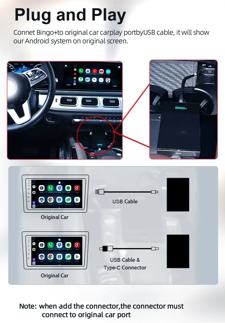 뜨거운 판매 플러그 앤 플레이 안드로이드 용 무선 CarPlay 동글 자동 라디오 멀티미디어 비디오 USB 자동차 재생 어댑터 Carplay AI Box